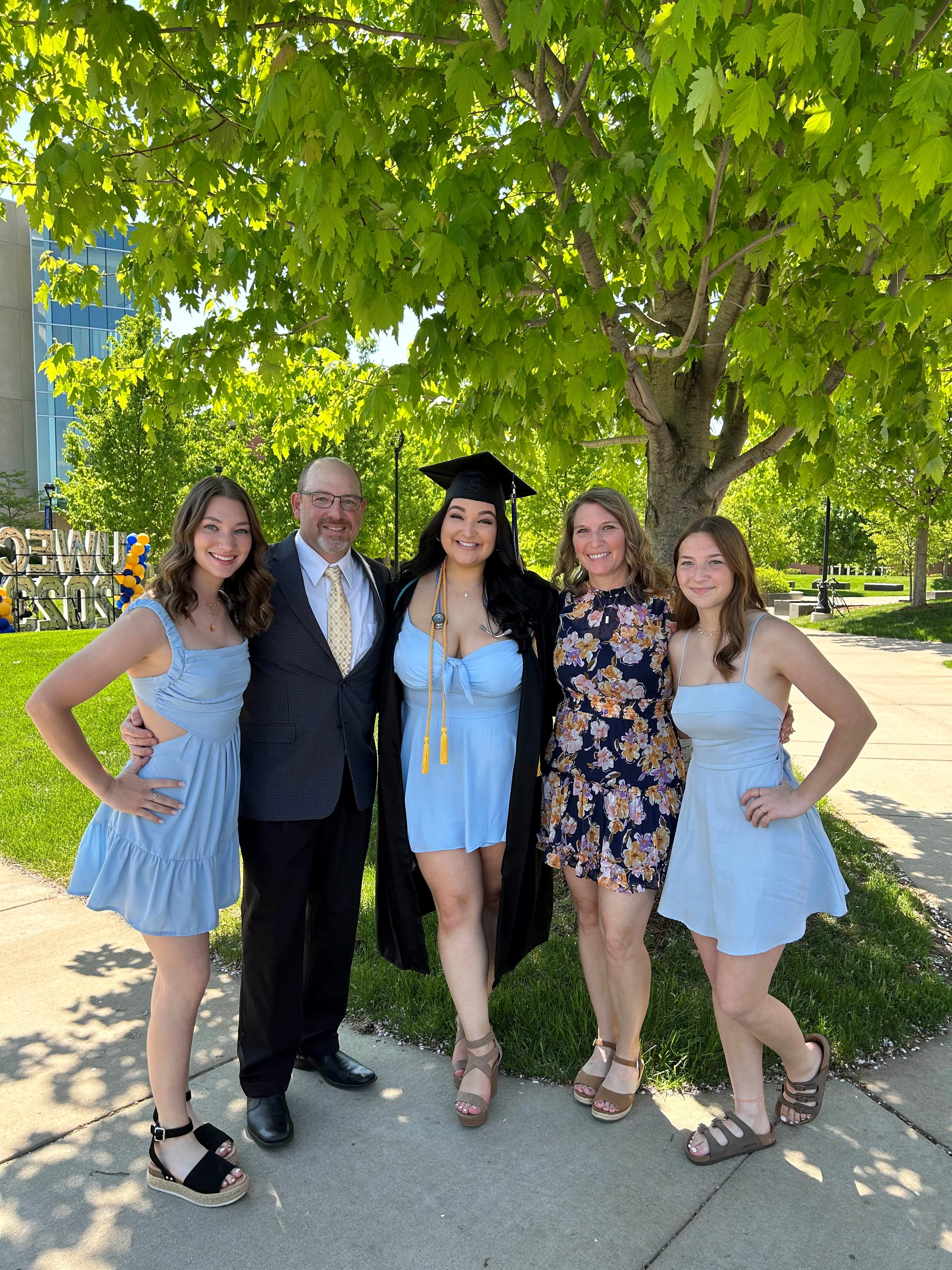 The Haller family at Cienna's graduation from University of Wisconsin Eau Claire